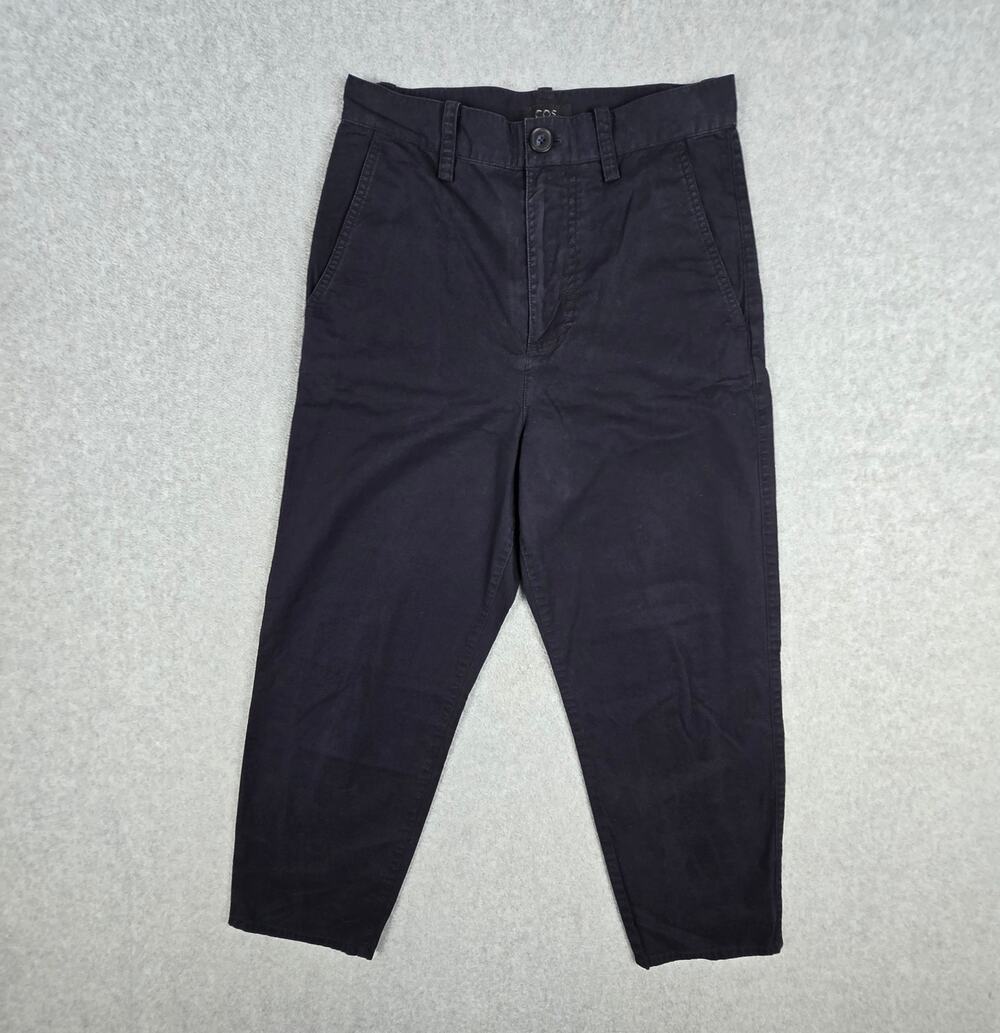 COS Womens Size 2 Navy Barrel Leg Chino Style Pants 26x22